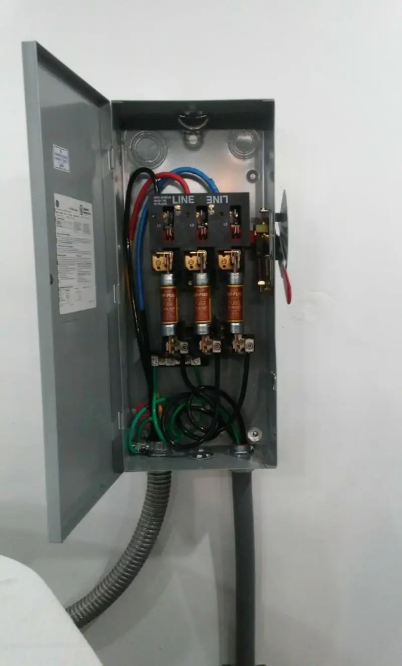 Three-phase disconnect switch installed for Electrical Wiring & Rewiring in Ogdensburg